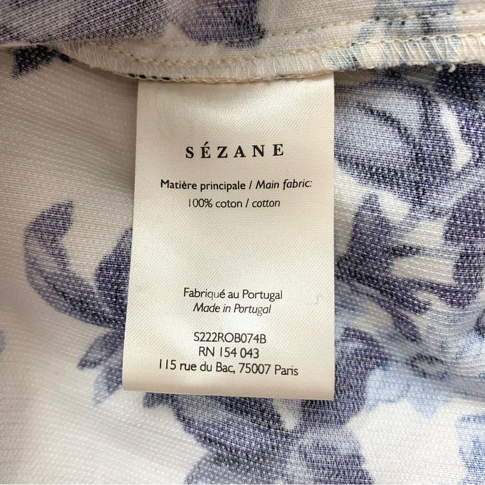 Sezane Rare Soledad Floral Mini Dress Blue Cream FR 36 - Picture 11 of 16